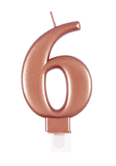 Świeca na 6 lat Rose Gold 10 cm