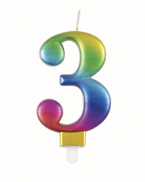 3-letnia świeczka Rainbow 9,5 cm