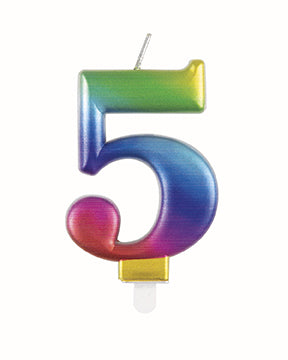 5-letnia świeczka Rainbow 9,5 cm