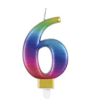 6-letnia świeczka Rainbow 9,5 cm