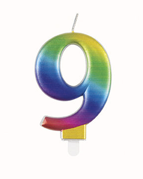 9-letnia świeczka Rainbow 9,5 cm