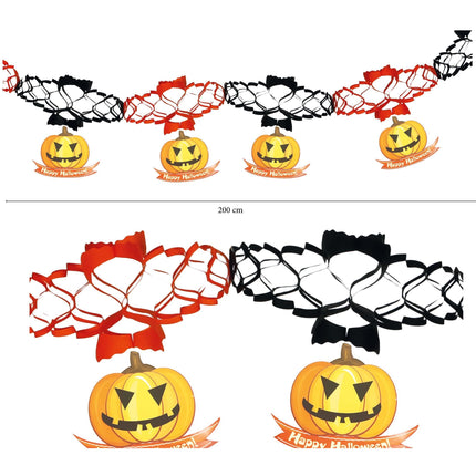 Halloweenowa girlanda Dynia Deluxe Zawieszki 2m