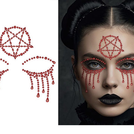 Naklejki na twarz na Halloween – sataniczne