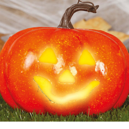Halloweenowa dynia ze światełkiem 11 cm