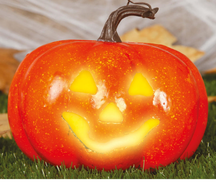 Halloweenowa dynia ze światełkiem 11 cm