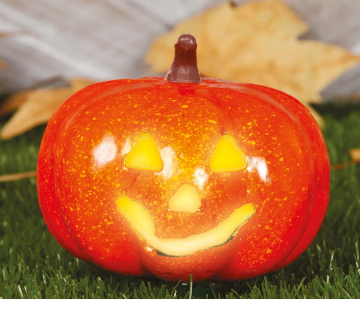 Halloweenowa dynia ze światełkiem 16 cm
