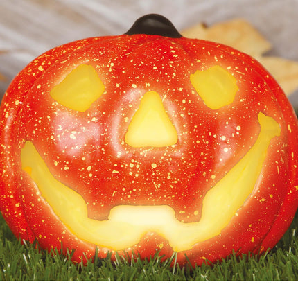 Halloweenowa dynia ze światełkiem 17 cm