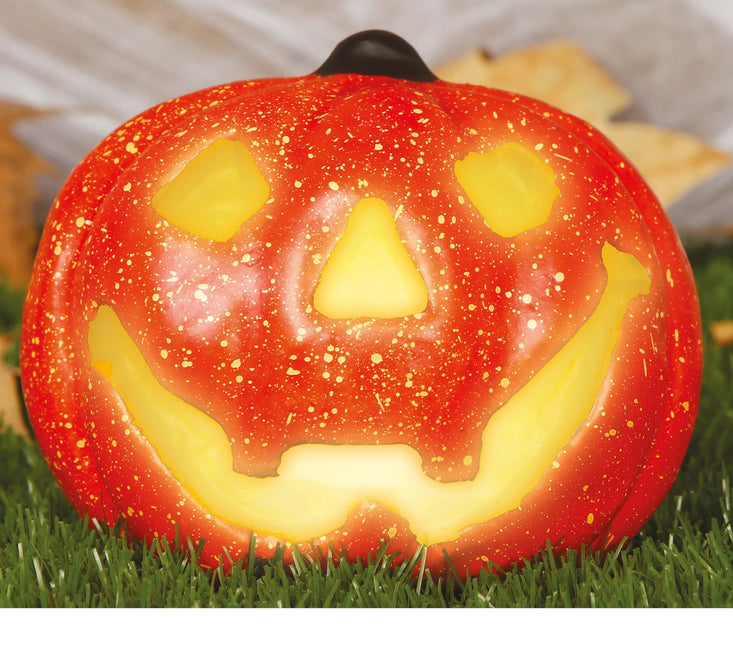 Halloweenowa dynia ze światełkiem 17 cm