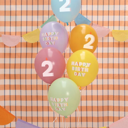 2 Jaar Ballonnen 30cm 50st van Partydeco koop je bij Partywinkel