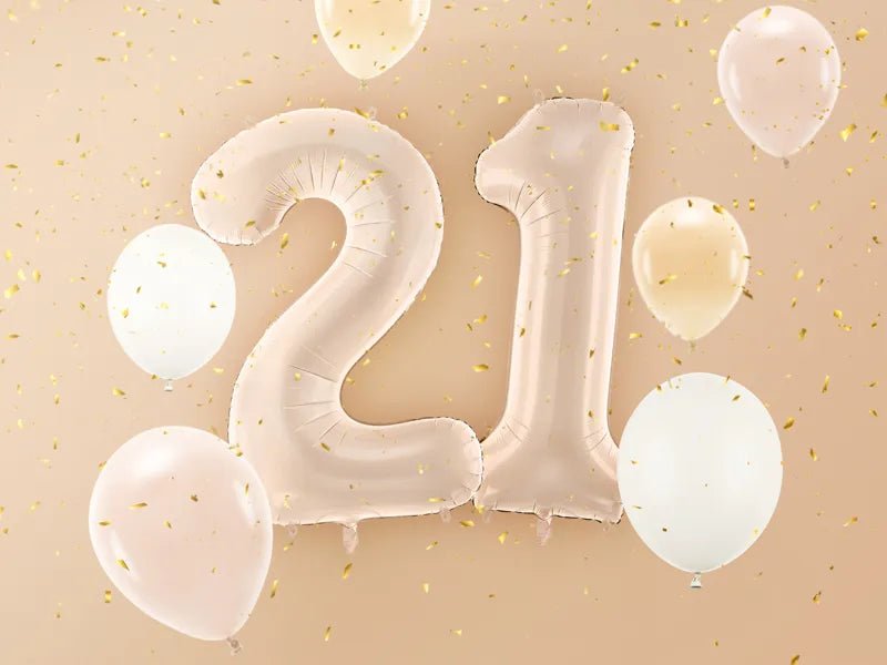2 Jaar Cijfer Ballon Beige 72cm van Partydeco koop je bij Partywinkel