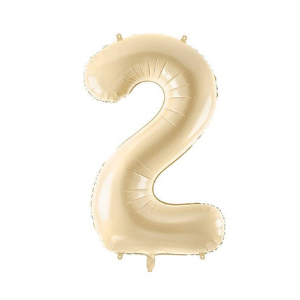 2 Jaar Cijfer Ballon Beige Leeg 72cm van Partydeco koop je bij Partywinkel