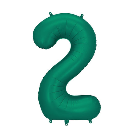 2 Jaar Cijfer Ballon Groen Leeg 86cm van Partydeco koop je bij Partywinkel