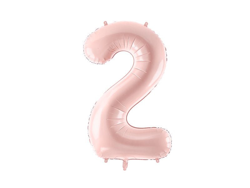 2 Jaar Cijfer Ballon Lichtroze Leeg 72cm van Partydeco koop je bij Partywinkel