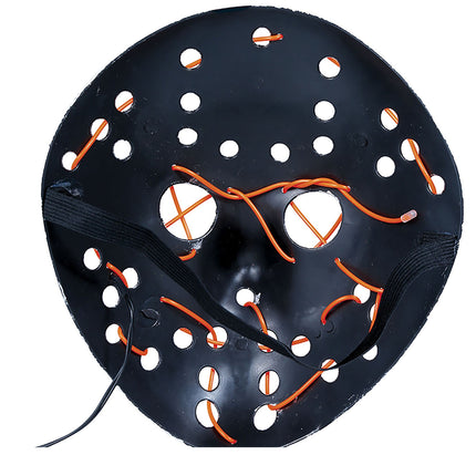 Halloweenowa maska hokejowa ze światłem