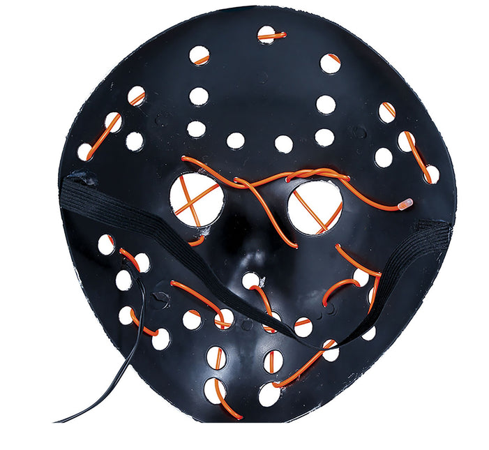 Halloweenowa maska hokejowa ze światłem