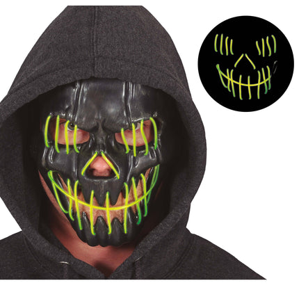 Maska na Halloween uśmiechnięta światłem