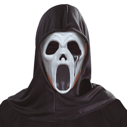 Halloweenowa maska zabójca z kapturem