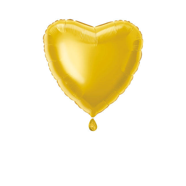 Klasyczny złoty balon foliowy 18" w kształcie serca, pakowany