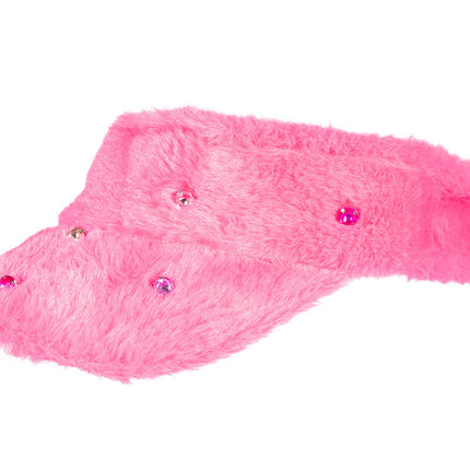 Futrzany daszek przeciwsłoneczny różowy