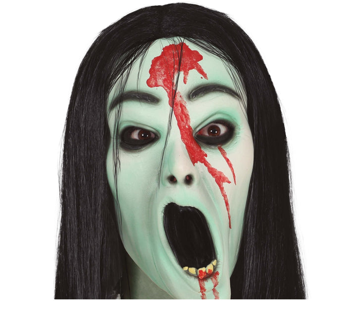 Zielona maska na Halloween Horror Girl