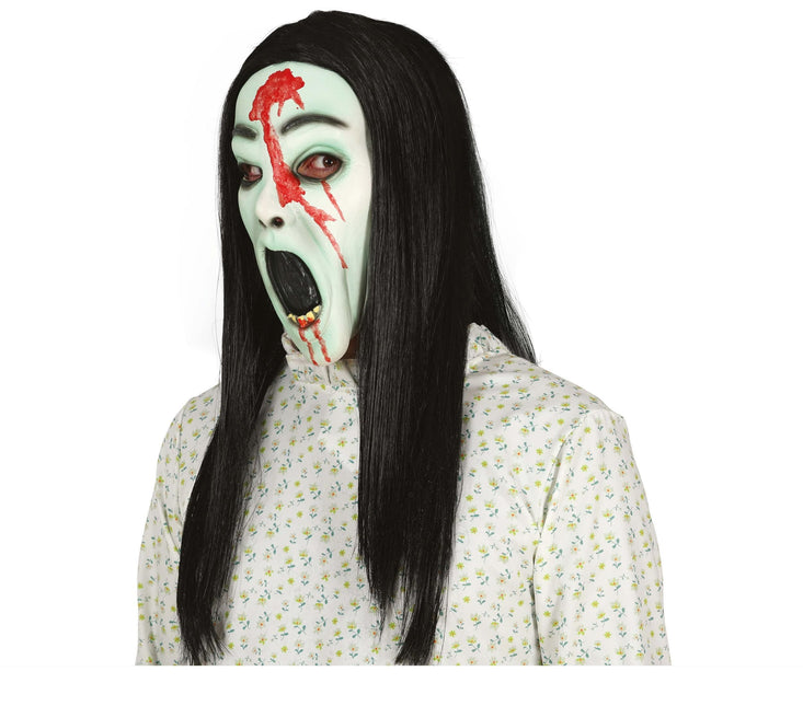Zielona maska na Halloween Horror Girl