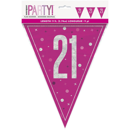 21 Jaar Slinger Roze 2,5m van Unique koop je bij Partywinkel