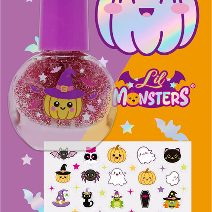 Naklejki na paznokcie na Halloween – dziecięce potwory