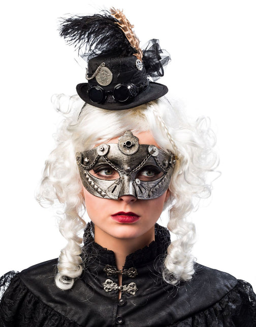 Steampunkowa opaska do włosów czarna