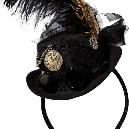 Steampunkowa opaska do włosów czarna