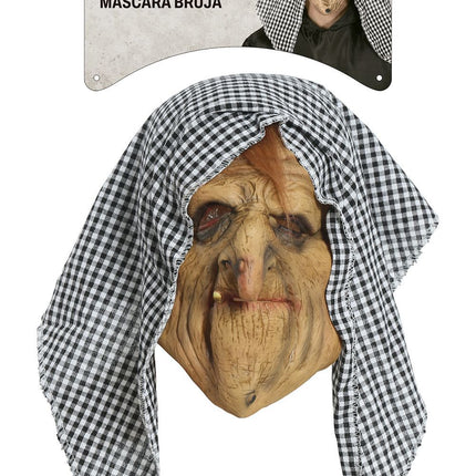 Halloweenowa czapka z maską czarownicy