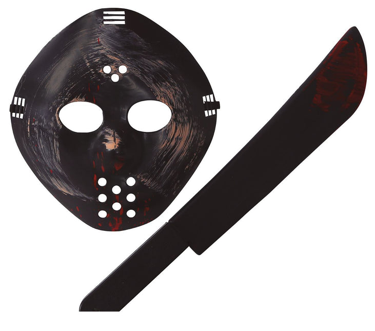 Maczeta z maską na Halloween 54 cm
