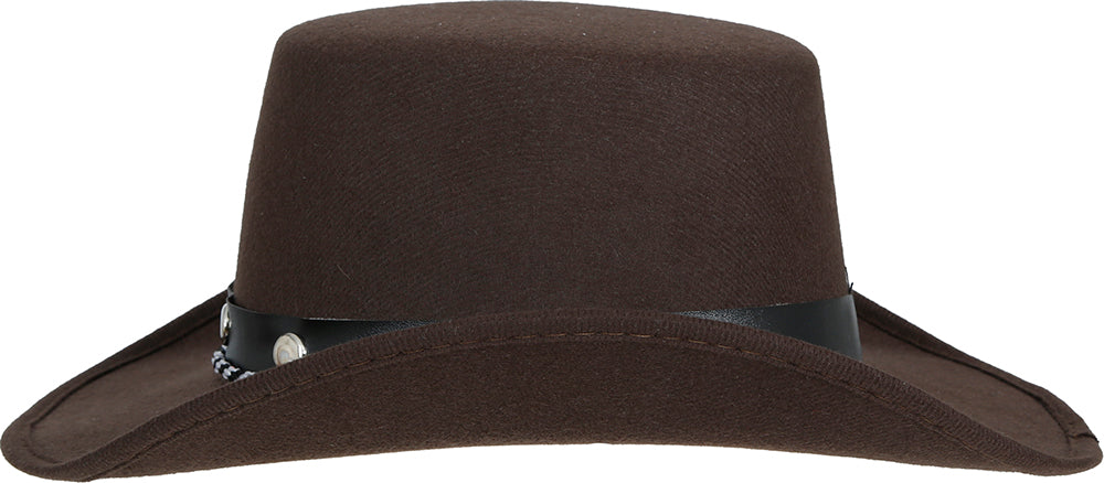 Brązowy filcowy kapelusz kowbojski dla dziecka