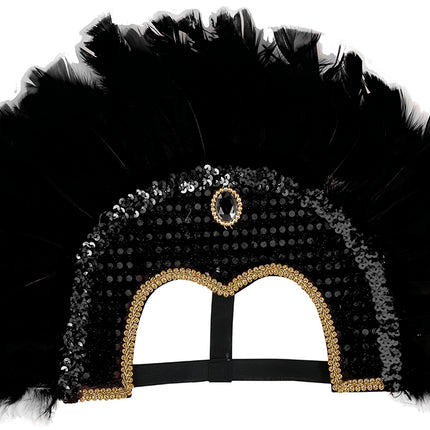 Nakrycie głowy z piór w kolorze czarnym