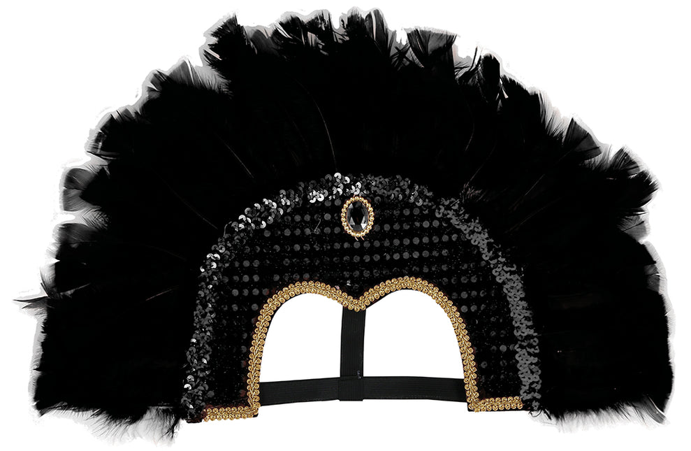 Nakrycie głowy z piór w kolorze czarnym