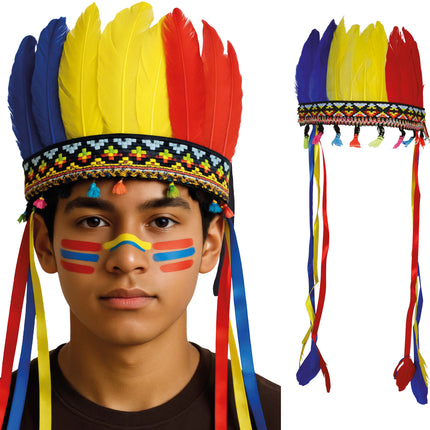 Wielokolorowy pióropusz z piór