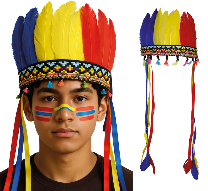 Wielokolorowy pióropusz z piór