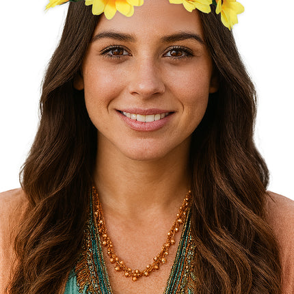 Opaska w kwiaty żółta