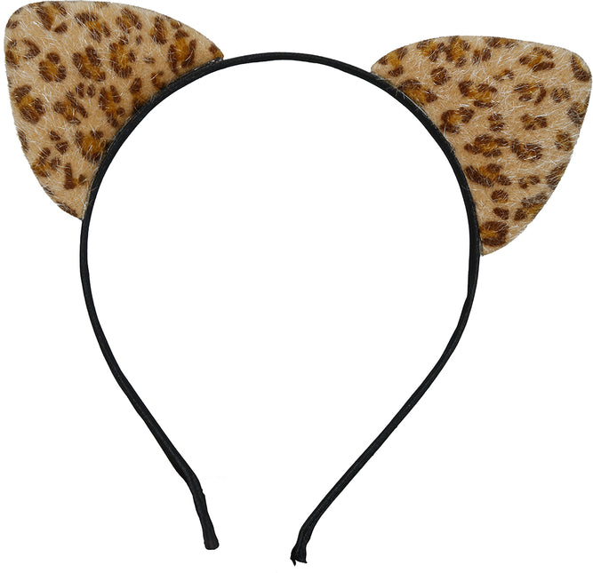 Opaska do włosów Leopard brązowy/żółty