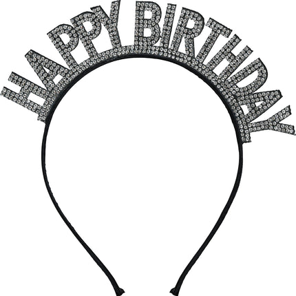 Opaska do włosów Happy Birthday Black Silver