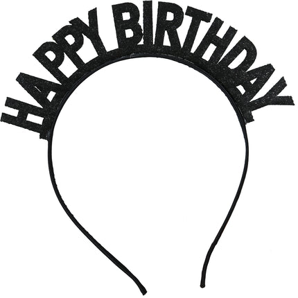 Opaska do włosów Happy Birthday Black Silver