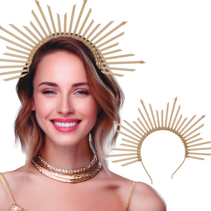 Złota opaska do włosów Halo