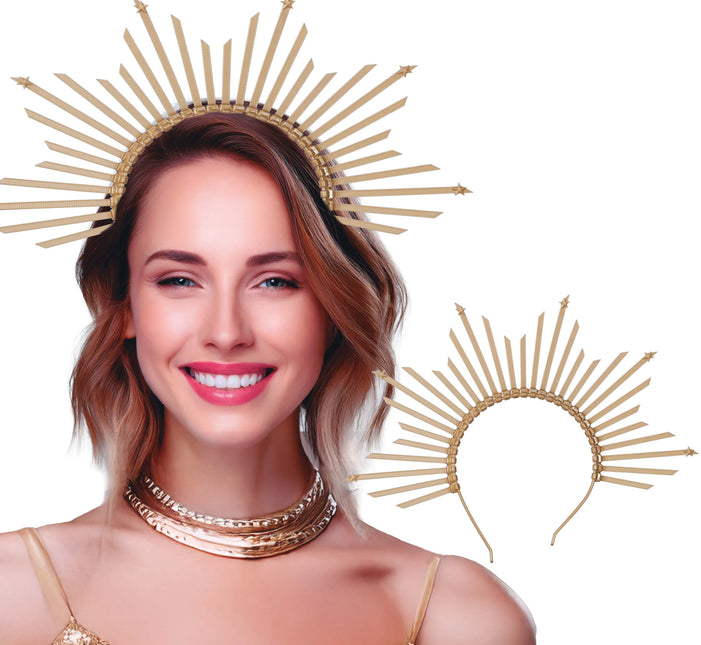 Złota opaska do włosów Halo