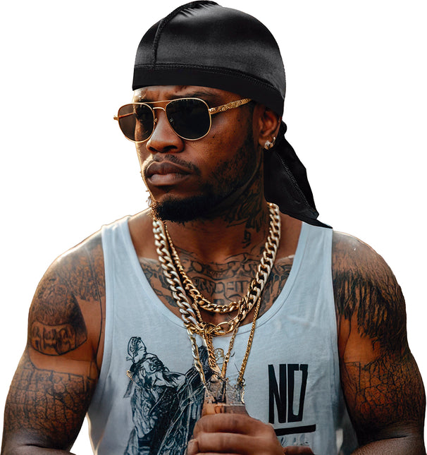 Czarna bandana poliestrowa