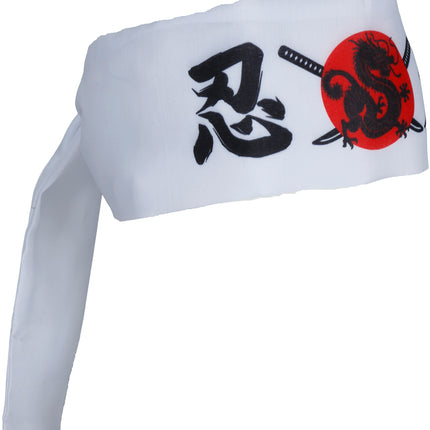 Opaska do karate biało-czerwona