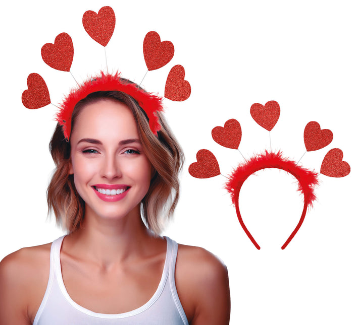 Opaska na głowę Hearts Red