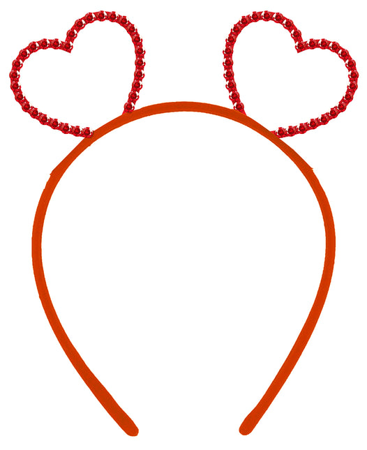 Opaska na głowę z metalowymi sercami