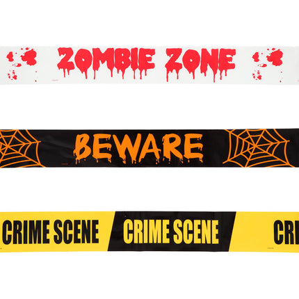 Taśmy do oznaczania miejsca zbrodni - uwaga - strefa zombie - 3 szt