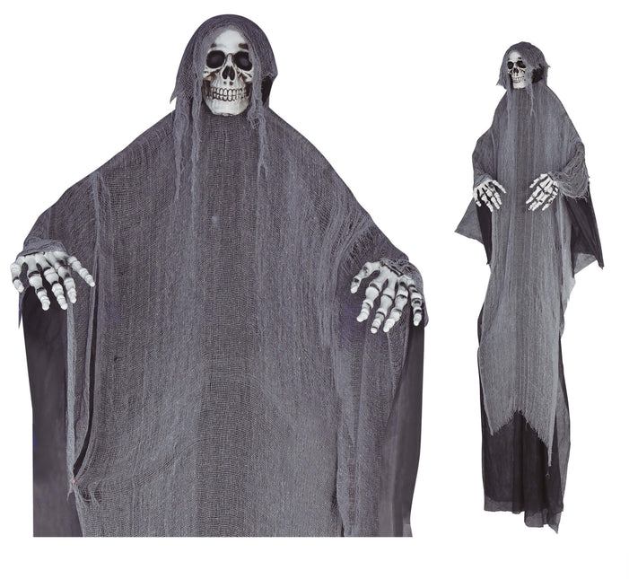 Szara dekoracja wisząca na Halloween Szkielet 3,2 m