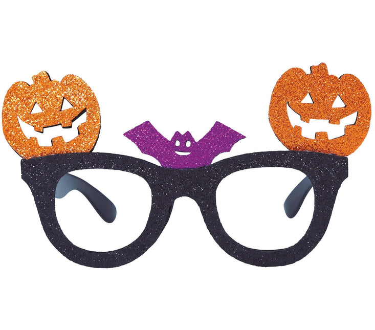Okulary na Halloween z dyniowym brokatem