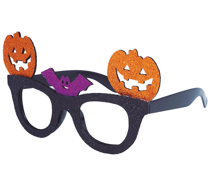 Okulary na Halloween z dyniowym brokatem